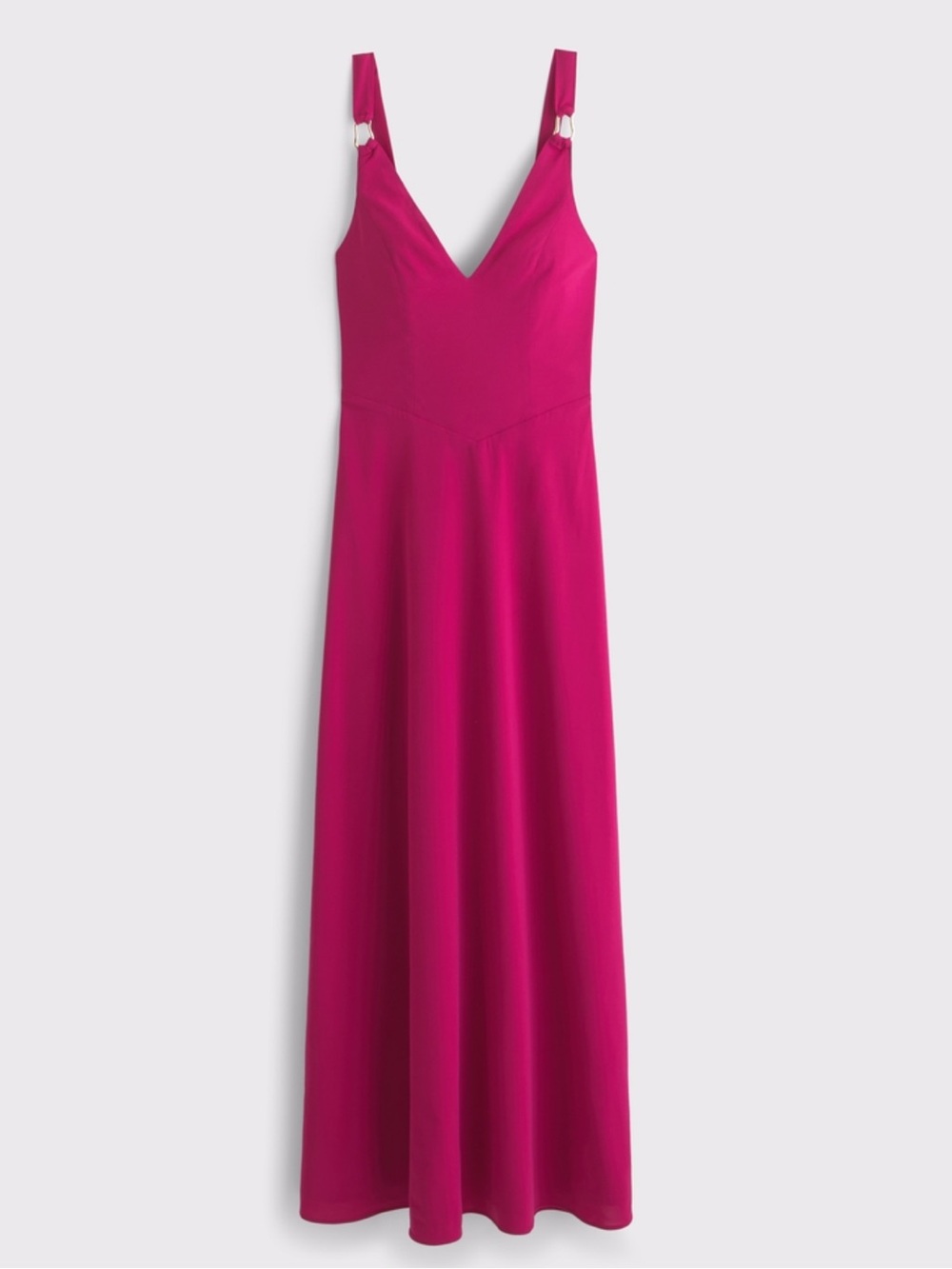 Abercrombie & Fitch Dipped-Waist Hardware Maxi Dress in Magenta Medium Petite - Picture 6 of 10